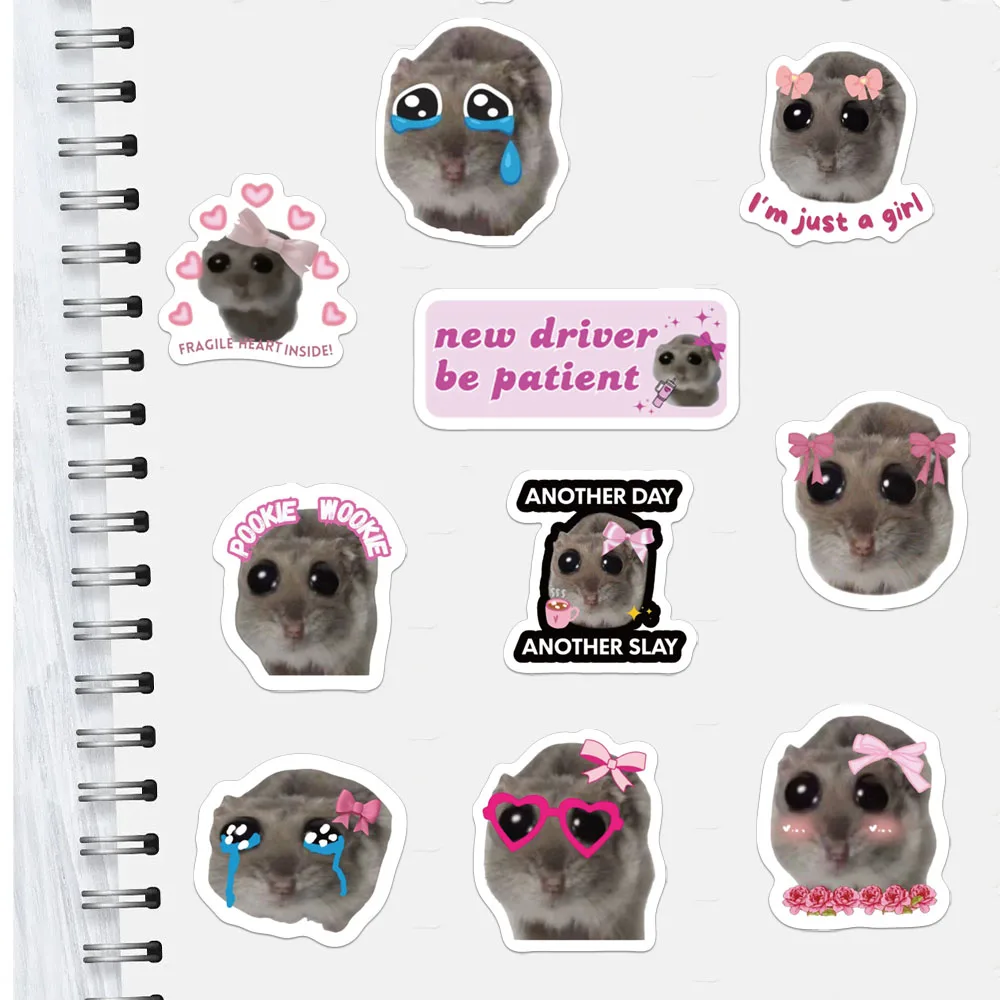 500 قطعة الإبداعية مضحك حزين الهامستر ملصق لفة ملصقات الزخرفية لوح التزلج سطح المكتب الحالات الهاتف أكواب المياه ملصقات دفتر الملاحظات #6