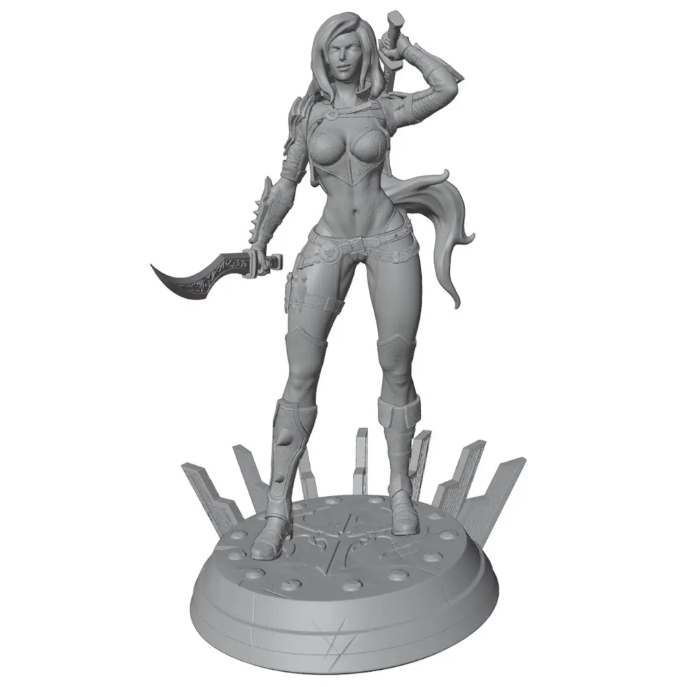 Sexy Samurai im Maßstab 1:24 mit zwei Schwertern, handgefertigter Modellbausatz, unmontiert und unbemalt, erfordert Handbemalung, Harzmodell, perfekt für Tischspiele und Rollenspiele, einzigartiges