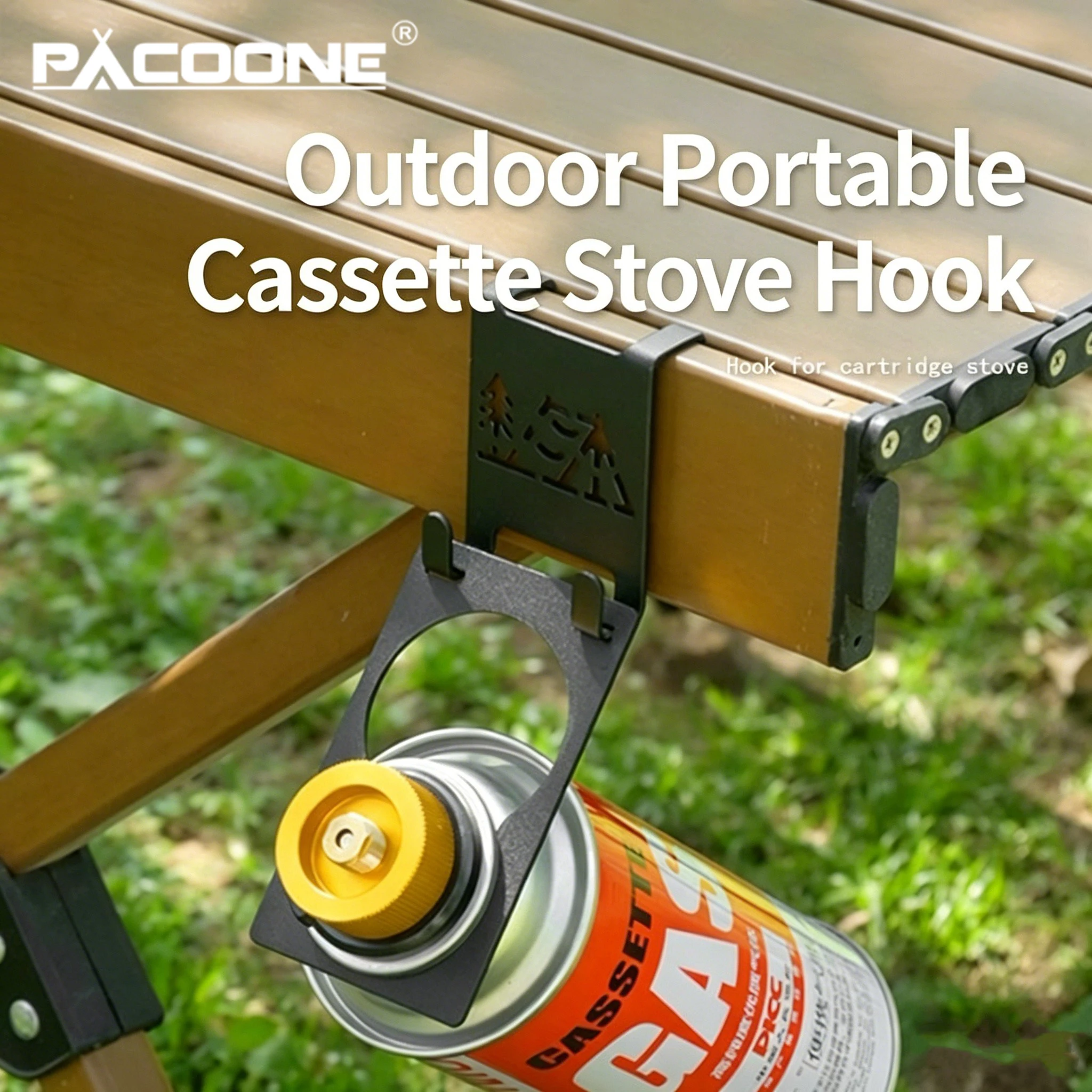 PACOONE Gancho de Suspensión para Tanque de Gas Butano de Alta Resistencia para Exteriores, Clip Portátil para Colgar Botellas, Accesorios de Viaje para Estufas de Camping