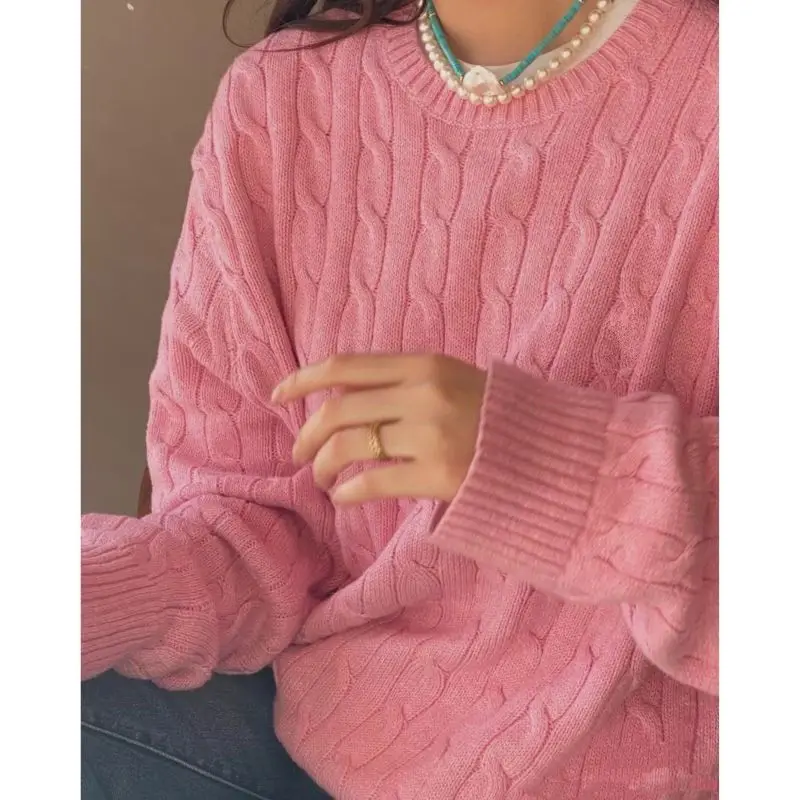 

Бархатный свитер с полувысоким воротником для женщин, осень-зима 2024, новый кружевной утолщенный вязаный свитер в западном стиле