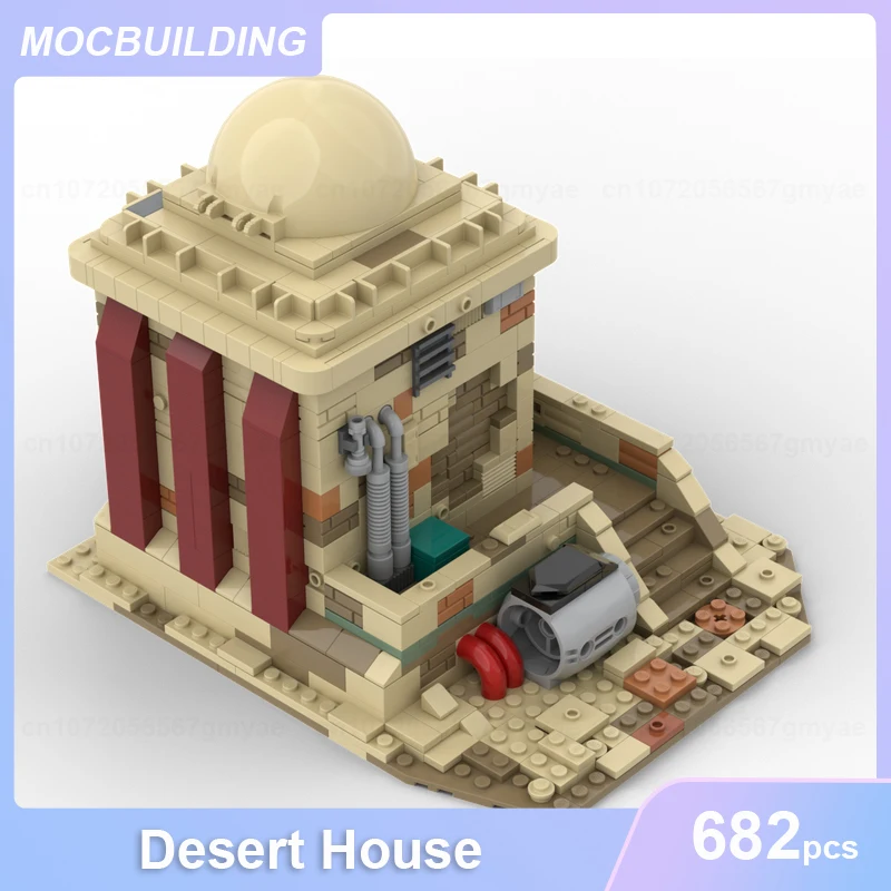 Desert House Model MOC Building Blocks DIY Assemble Bricks Architecture Educational Creative Collection Toys Xmas Gifts 682PCS