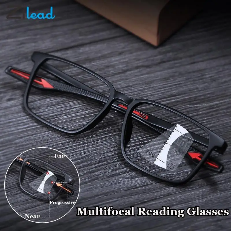 

Zilead Multifocal Reading Glasses Ultralight Sports Non-slip TR90 Presbyopia Eyeglasses Women Men Anti Blue Light Reading Lens