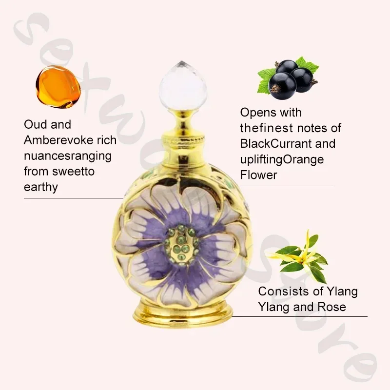 Dubai essential oil perfume Arabian style long-lasting fragrance refreshing petal fragrance men's and women's body deodorant