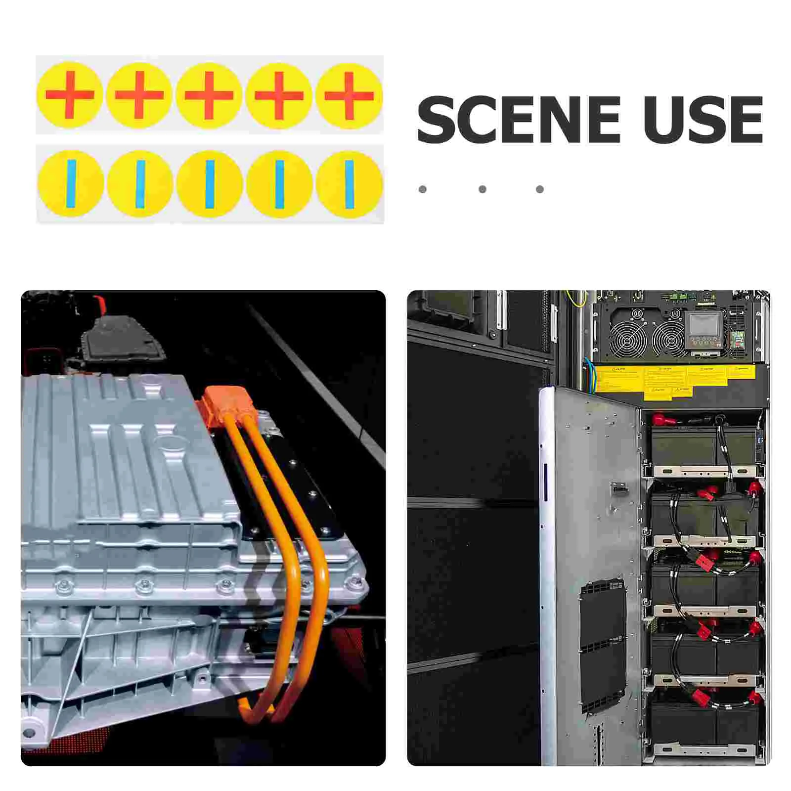 4 Blatt elektrische Polaritätsmarkierungsaufkleber, Papieretiketten für elektrische Panels