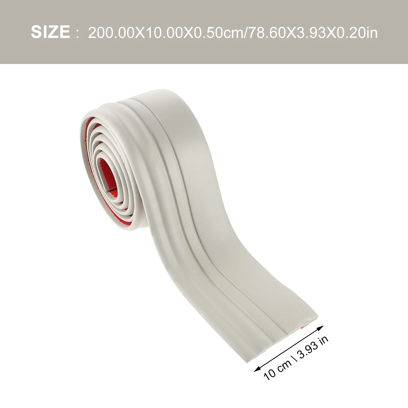 1 Roll 2 Meters Self Adhesive Baseboard Molding Peel Stick Trim For Wall Floor Seam Decoration Waterproof Dustproof Home Decor