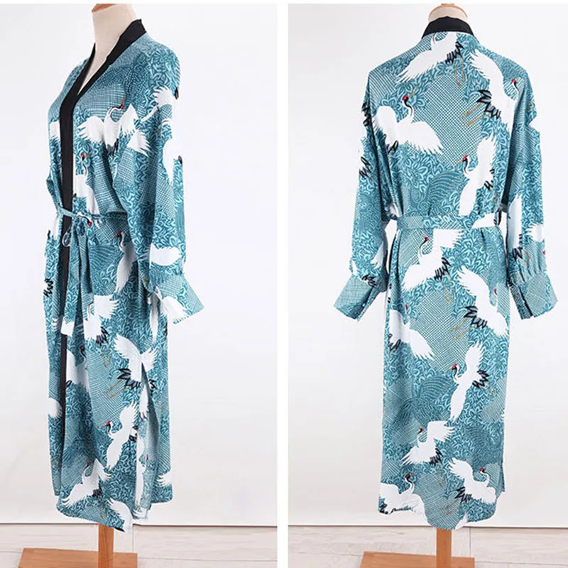 FORERUN-Kimono largo bohemio estampado para Mujer, Pareo holgado, traje de baño para playa, cárdigan para Mujer 2022