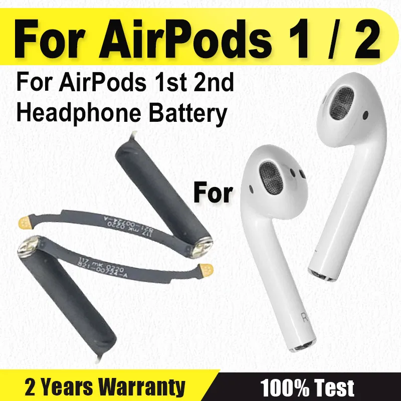 100% New 25mAh XDOU Battery For Airpods 1st 2nd A1604 A1523 A1722 A2032 A2031 For AirPods 1 2 Headphone Battery