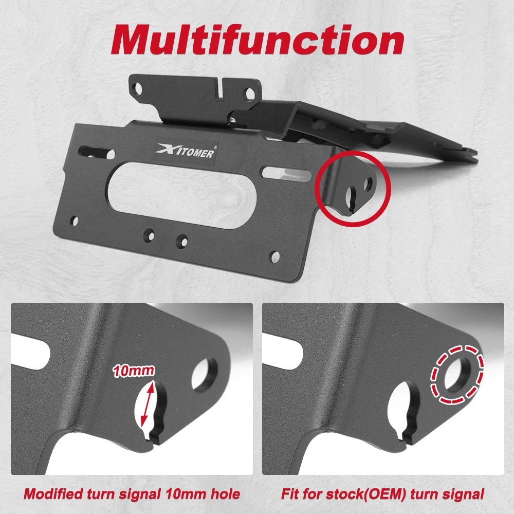 لسيارات BMW R1300GS الثلاثي الأسود الكأس R1300 GS R 1300GS الذيل الخلفي مرتب رقم لوحة ترخيص حامل دراجة نارية الحاجز مزيل #3