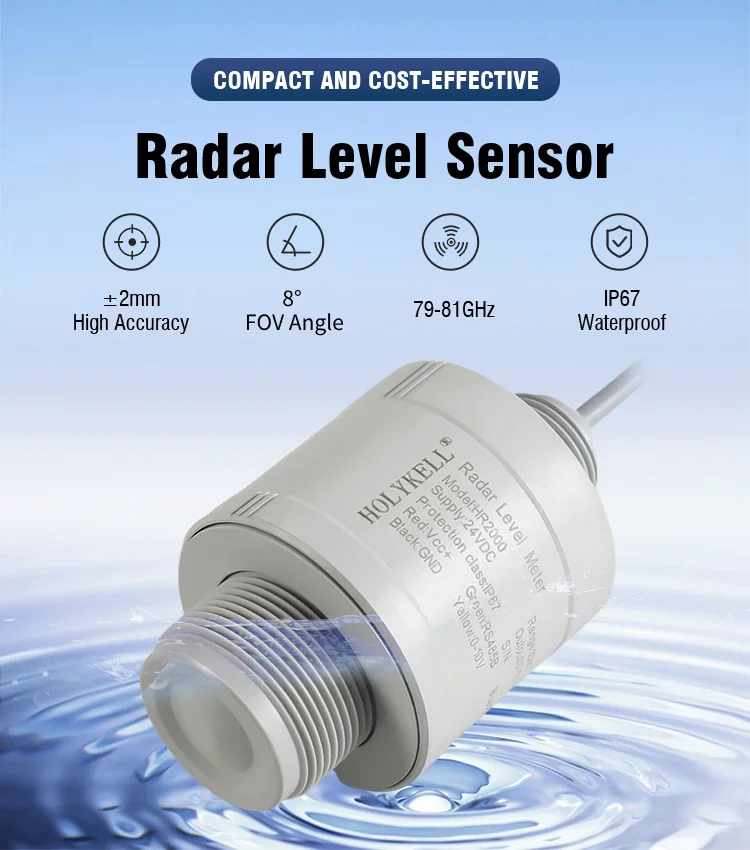 76-81GHz Radar Level Measurement Instruments Water Liquid Tank Radar Level Gauge Sensor