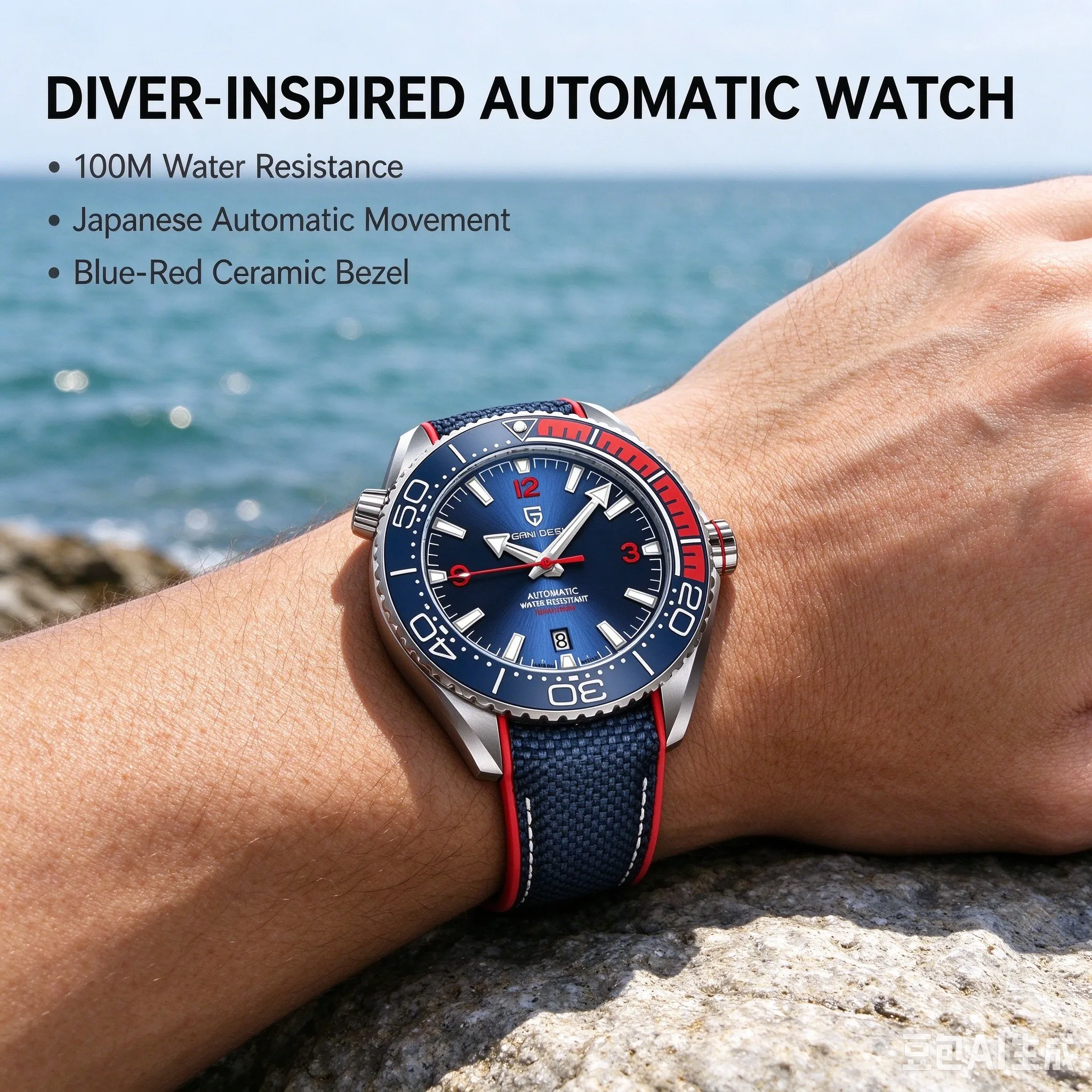 PAGANI DESIGN 2026 Blue Red Classic Retro Men Mechanical Watch 42MM Sapphire Glass 100M Waterproof Stainless Steel Automatic Men Watch Gift Watches