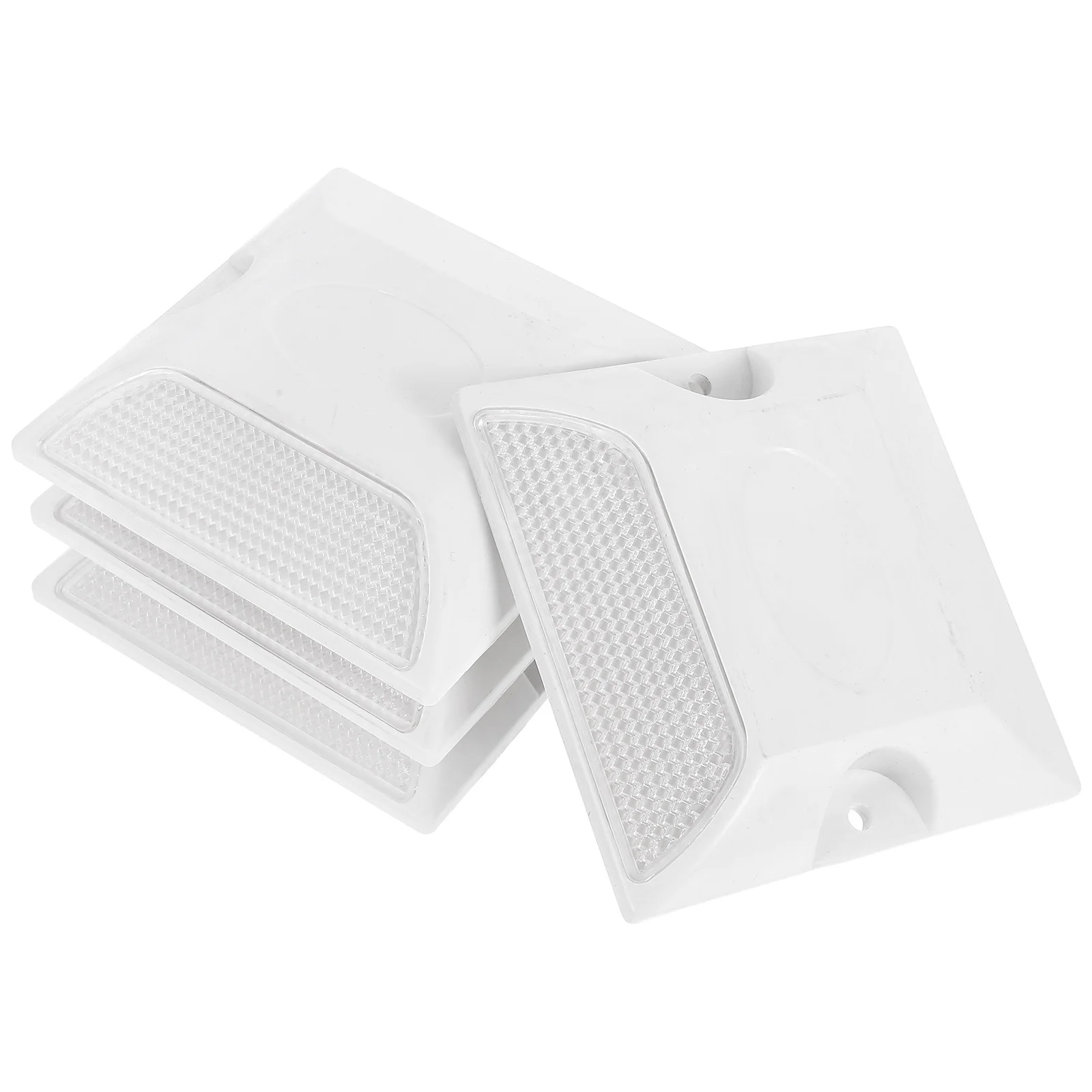 4 قطعة علامات الطريق العاكسة أثار عاكسات الرصيف البلاستيكية درب السلامة وضوح عالية درب علامات التوجيه الليلي #6