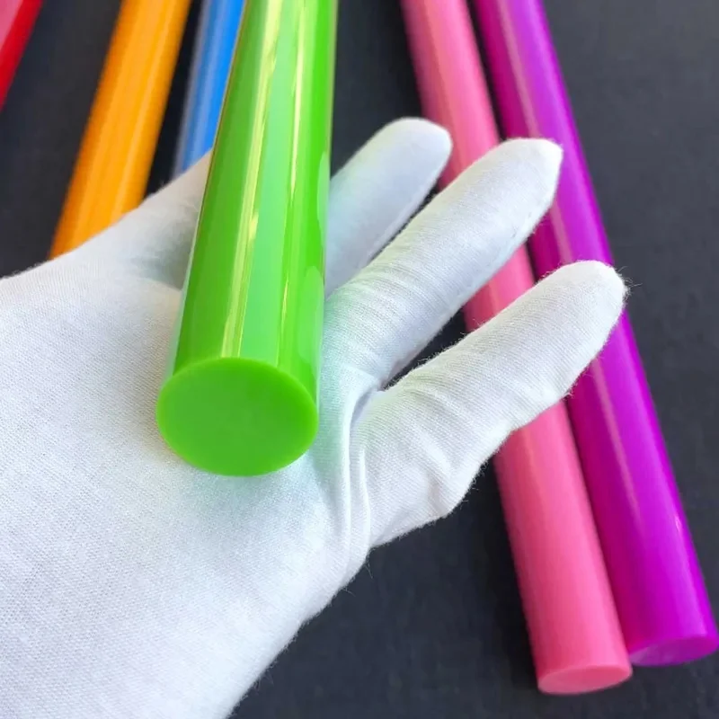 25mm Colored Acrylic Solid Rod Red Blue Green Pink Purple PMMA Custom Factory Sales