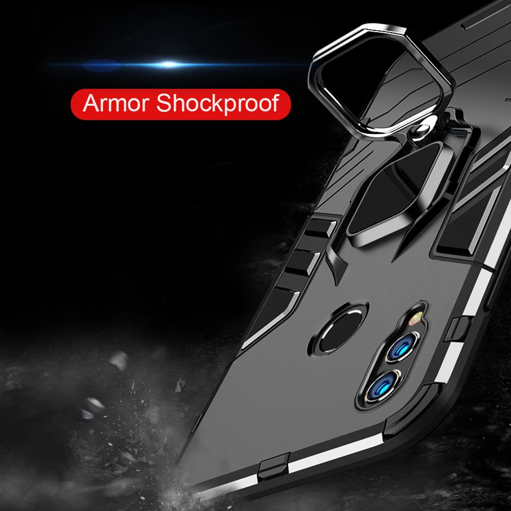 Shockproof armor case for Huawei Honor 8X Max 8 X, with finger ring holder, PC case