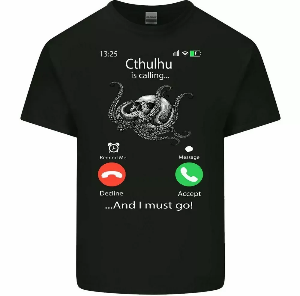 Cthulhu Est Calling Kraken Octopus  Mythological Diver T-Shirt  Tees High Quality 100%Cotton Short Sleeve