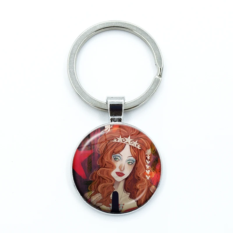 03 Newest Hot Singer Chappell Roan Midwest Princess Keychain Charm Bag Pendant Glass Key Rings for Fans Gift