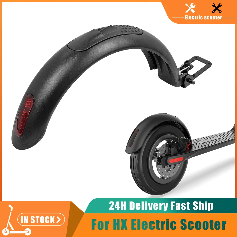 Rear Wheel Fender  with Light for HX X7 X8 Electric Scooter Rear Mudguard Set Aluminum Alloy Hook Plastic Shell Taillight Parts