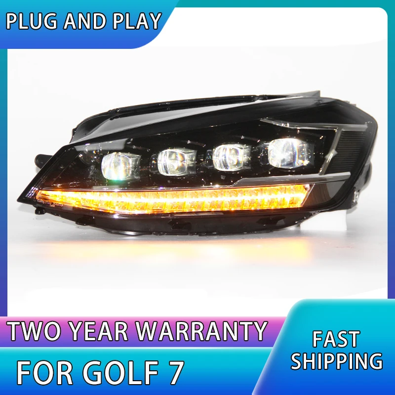 

Head Lamp for VW Golf7 LED Headlight 2013-2017 Headlights Golf 7 DRL Turn Signal High Beam Angel Eye Projector Lens