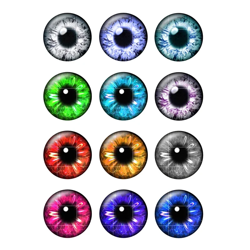 12pairs/bag14mm Eye Pupil Round Glass Eye Chips for Blyth Doll DIY Hand Made Accessories Bulk Items BT301