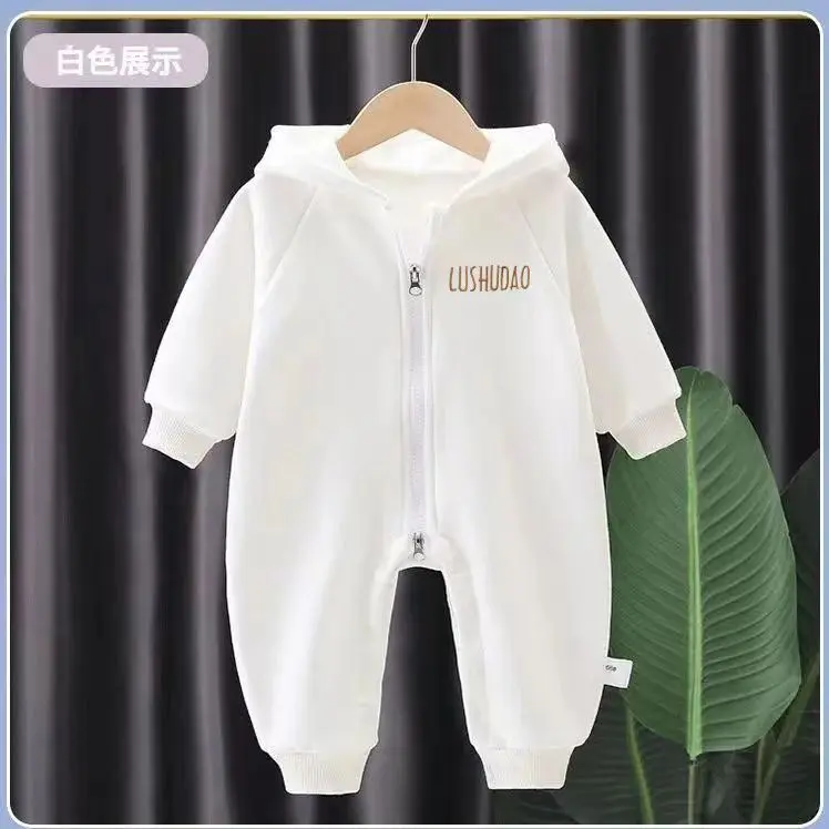 Baby Jumpsuits, Spring and Autumn Clothes, Baby Rompers, Crawling Clothes Newborn Hooded Jumpsuits, Pajamas, Home Clothes