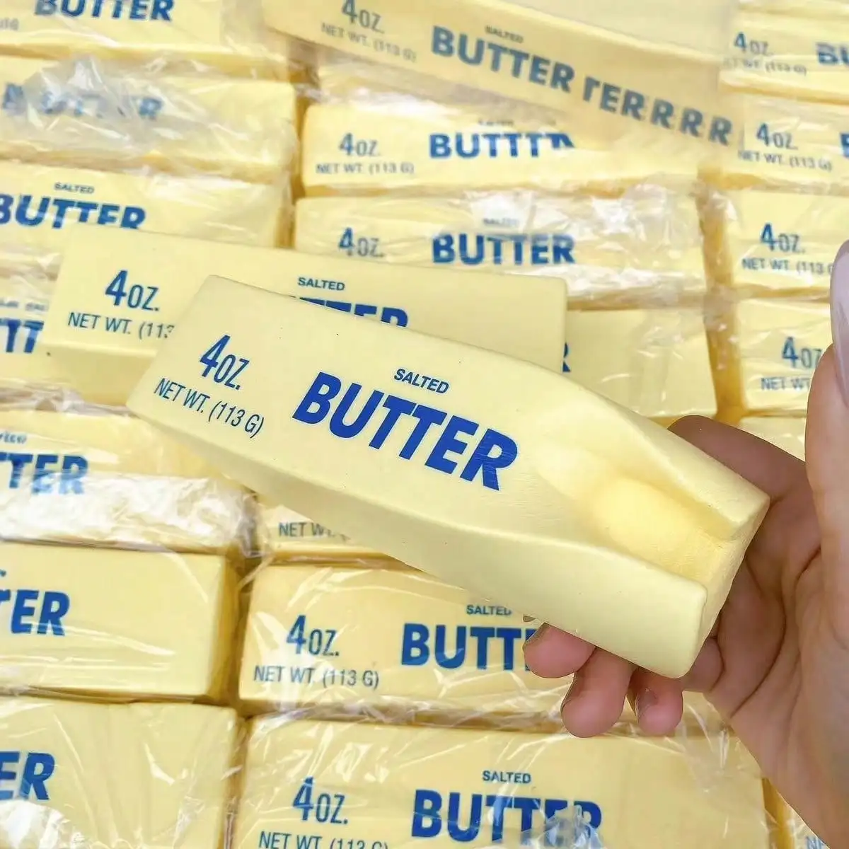 Slow Rising Butter Stick Anti-Stress Anxiety Relief Toy Soft Squeezable Cheese Prank Gift for Holidays Birthdays