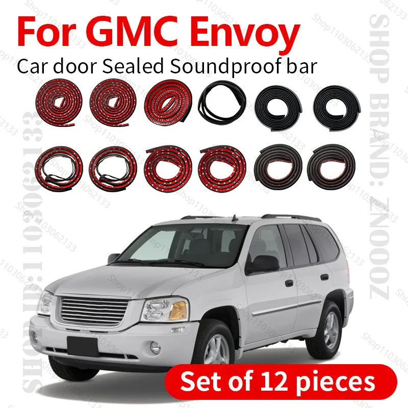 

For 2001-2009 GMC Envoy Car Door Seal Strip Rubber Double Layer Sealing Protector Soundproof Dustproof Seal Strip 12PCS Set