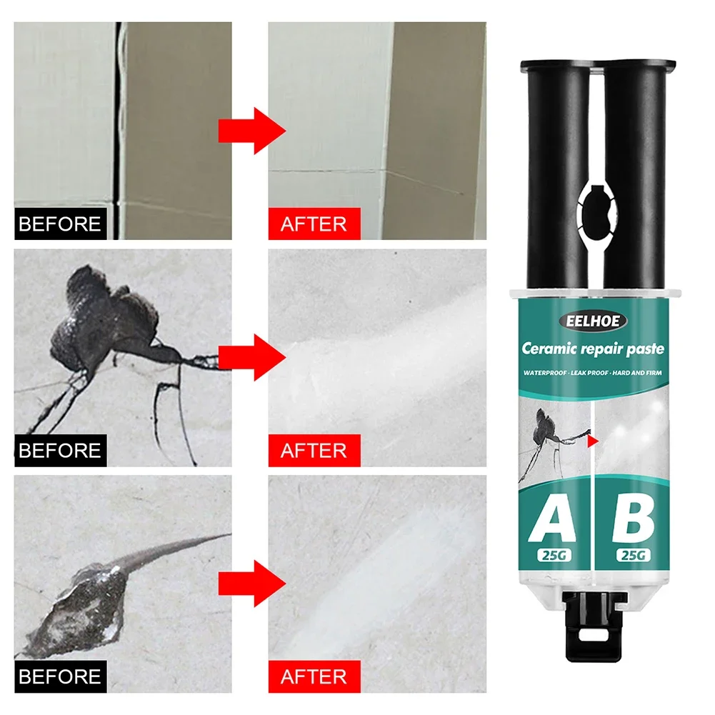 AB Glue Set Tile Bathtub Repairing Paste Waterproof Bathroom Tub Floor Ceramic Crack Adhesive Crackle Repair Glue Casting Agent