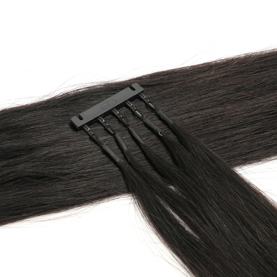 6D 2nd Generation Extensions 100% Cheveux Humains, 40-60cm, 10 Pièces/Ensemble, Micro Perles Invisibles, Vrais Cheveux Humains Naturels