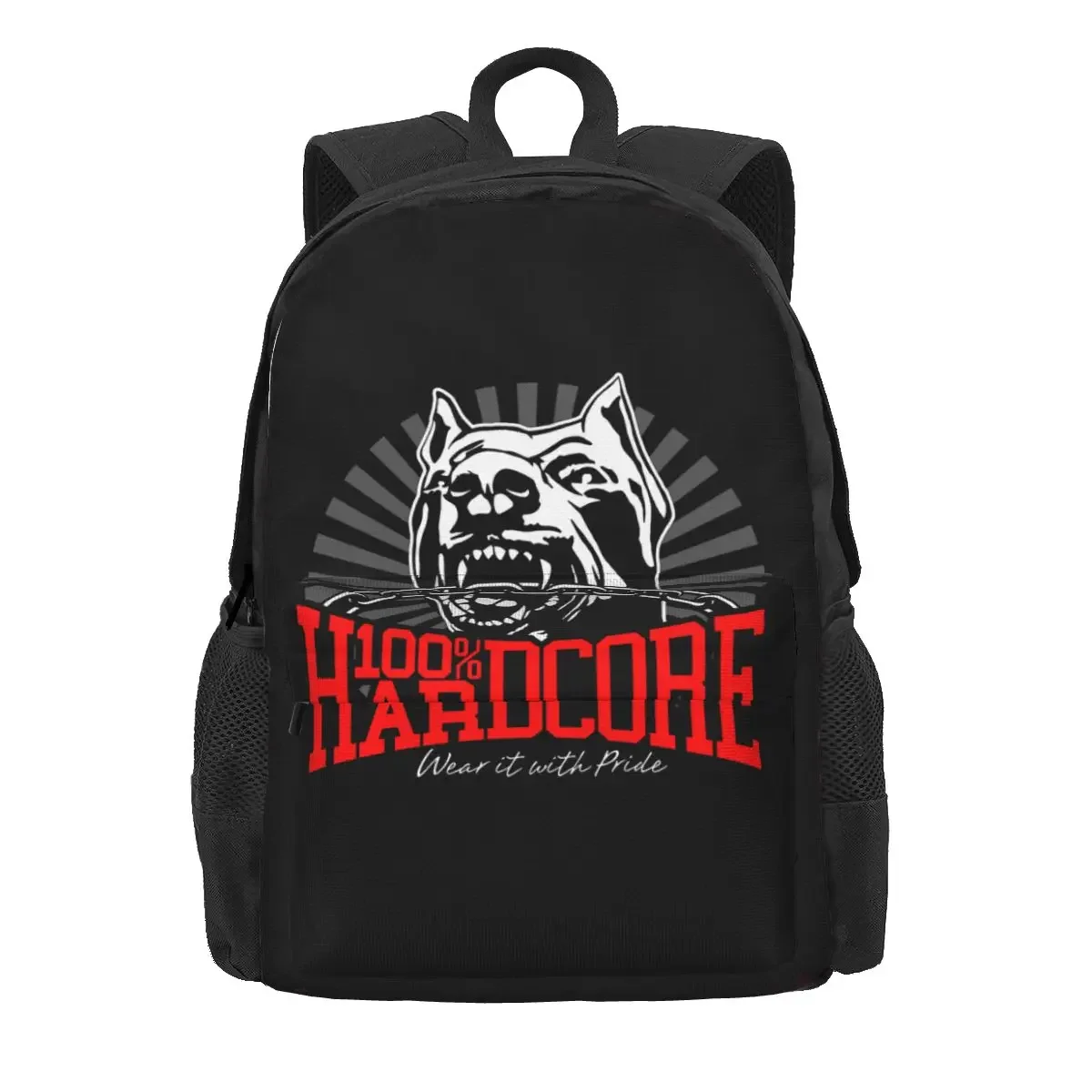 100 Hardcore Dog 305206060 Gabber Techno Partyoutfit Large Capacity Backpack Gym School Sport Bag