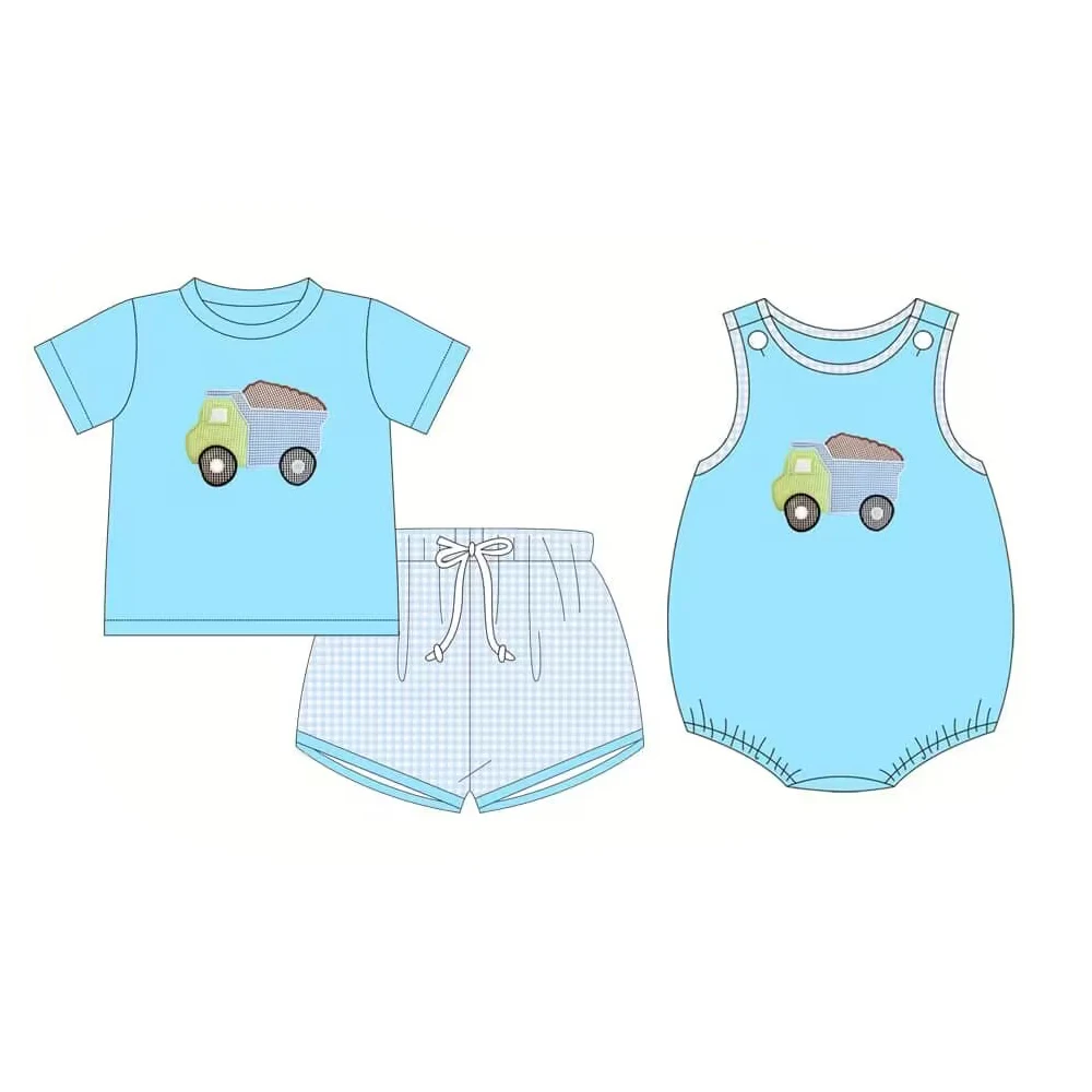 summer children clothes Toddler boys clothes kids clothes set boys car print Short sleeve T-shirt shorts set newborn romper