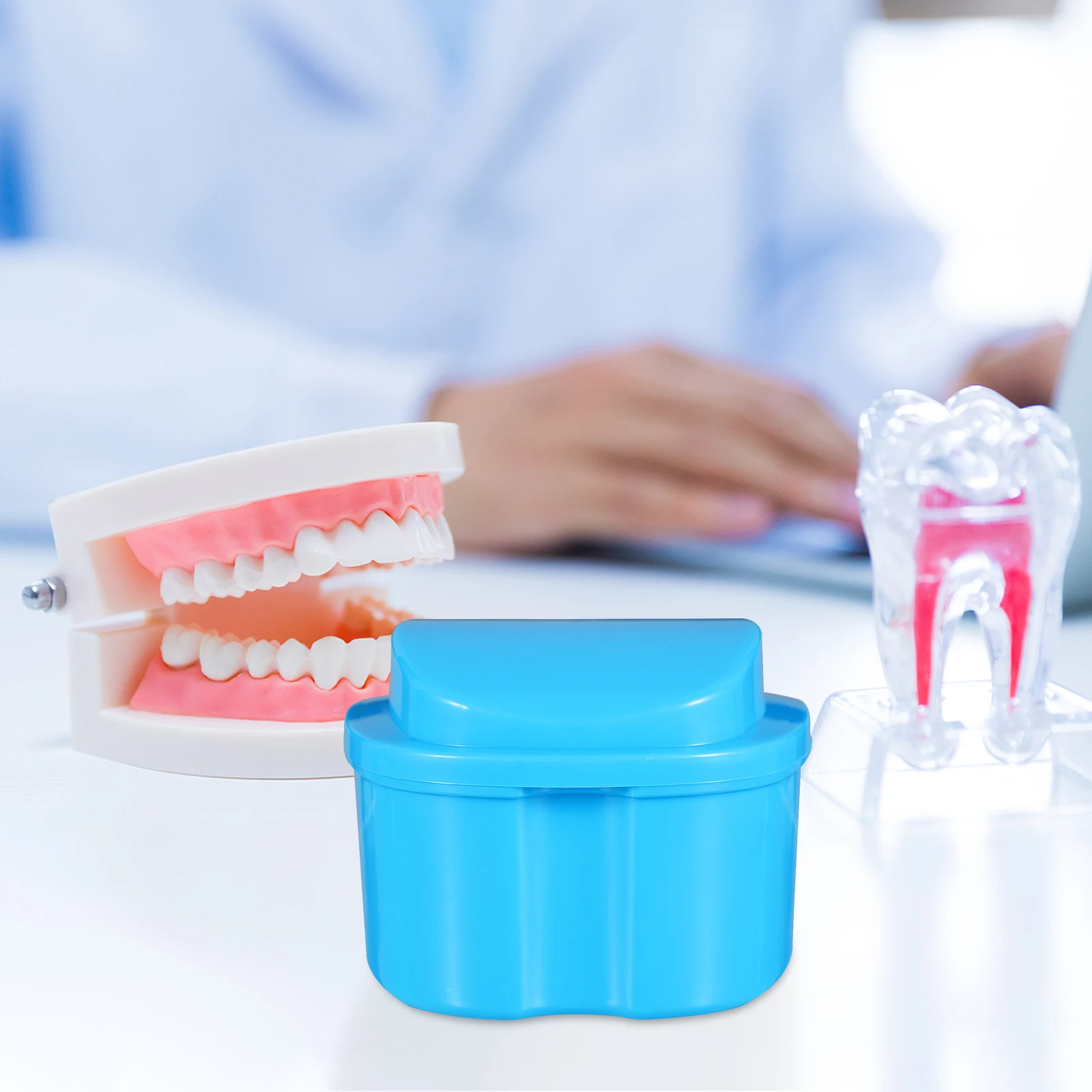 3개입 휴대용 플라스틱 틀니 보관 용기 여행용 교정기 케이스 가짜 치아 보호 케이스 미니 치과용