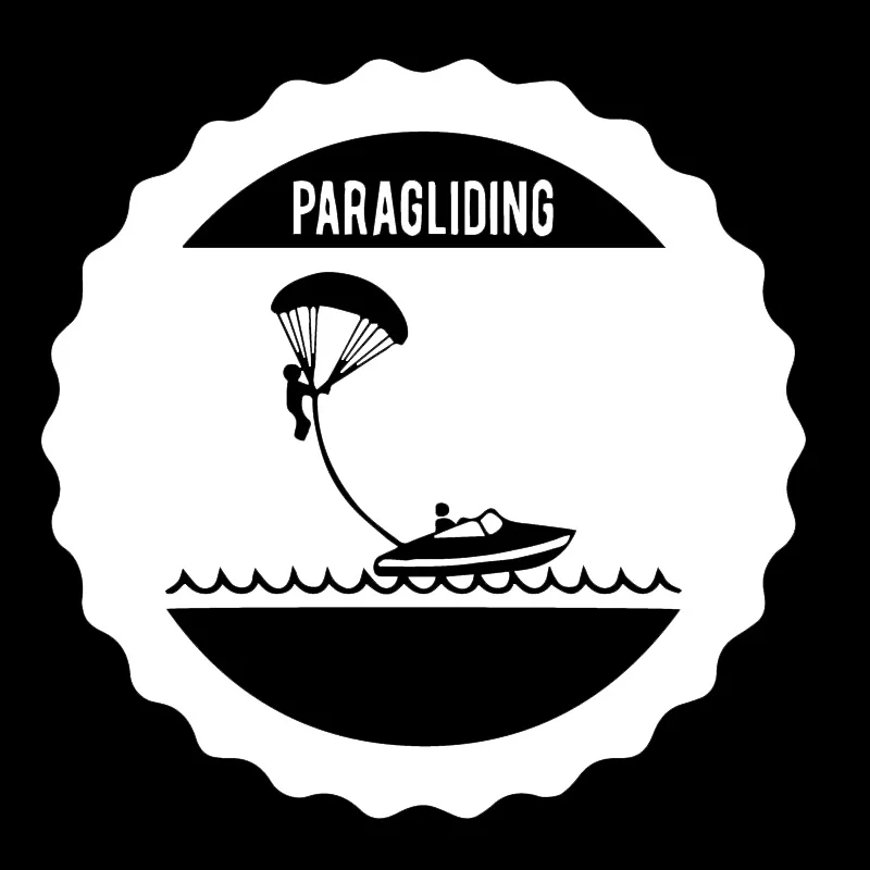 Brave Paraglider Sea Adventure Applique Car Window Decoration Personality Pvc Waterproof Applique Black/white, 17cm*17cm