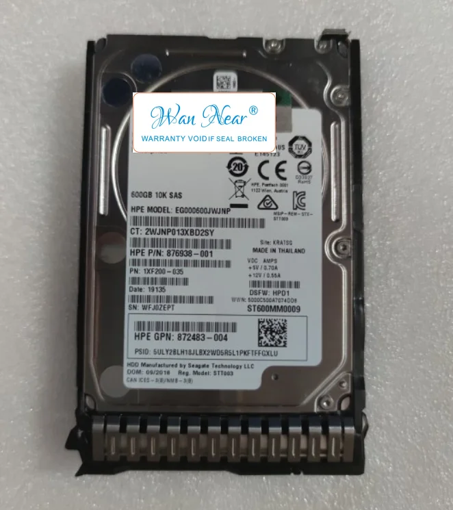 

For DL380 DL580 G8 G9 EG000600JWJNP 653957-001 600G 10K SAS 12G 876938-001 2.5 server 600GB