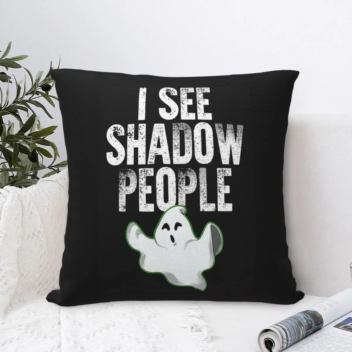 I See Shadow People Pillowcase Polyester Cushion Comfort Throw Pillow Sofa Decorative Cushions Used for Home Bedroom Living Room