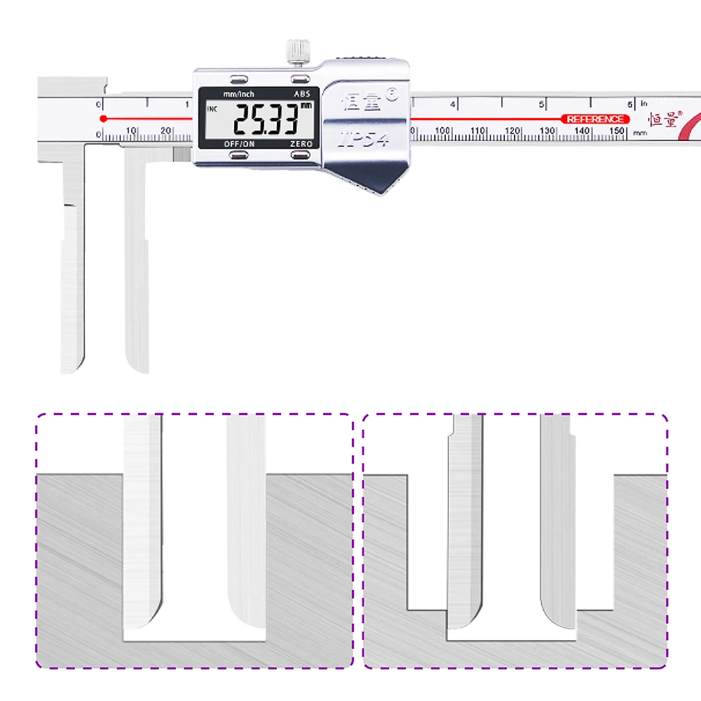 High Precision Long Jaw Inner Diameter Digital Display Caliper 150mm 200mm 300mm 500mm Non Standard Calipers Industrial Grade