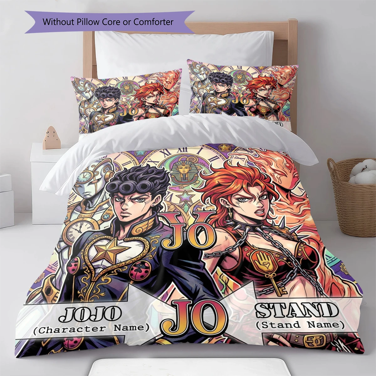 JoJos Bizarre Adventure Soft Cozy Duvet Cover, Children Bedding Gift, Extra LargeVarious Sizes -HE34