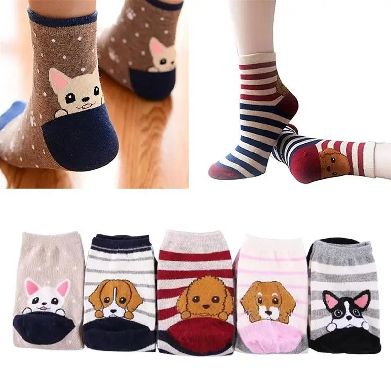 Cute New 2026 Casual Daily Socks Unisex 100 Percent Cotton Dog Art Painting Socks Cute Animal Funny Cool Socks Random Color