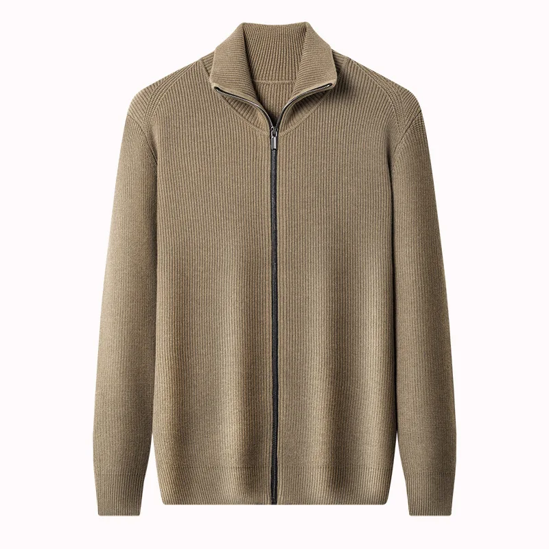 Autumn Winter Sweater Men's Jacket Zipper Collar Thickened Cardigan Men's Top