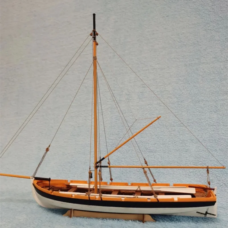 JH3504 Full Rib Dinghy 1/35 Assembled Model Wooden Kit Sailing Model Is Easy To Assemble