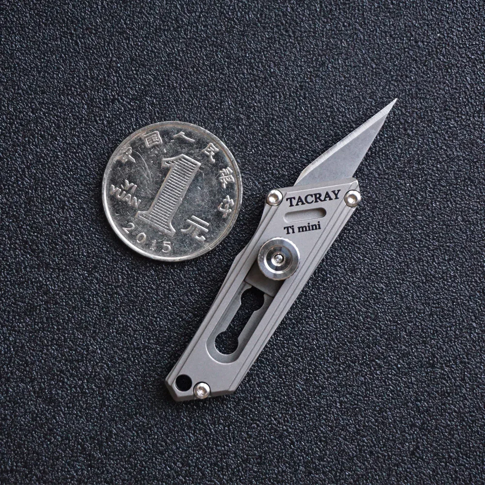 Titanium Mini Key Knife Utility Knife Outdoor Portable Selfdefense Survival Rescue Sharp Pocket Knives Wallpaper Knife