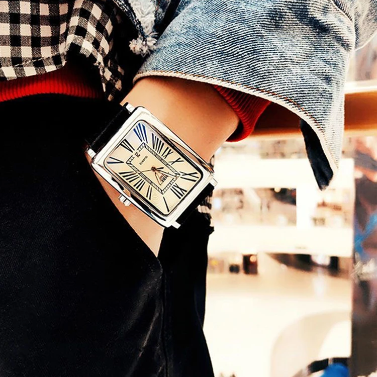 31x46mm męski zegarek kwarcowy prostokątny kwadratowa tarcza zegarki męskie luksusowe marki Business Man Reloj cyfra rzymska czarny zegarek na rękę