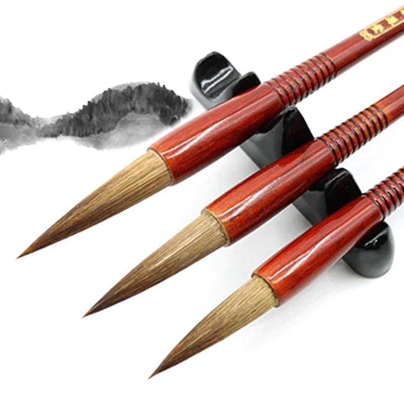 ホッパー型墨描きオオカミブラシ水彩風景画対句用