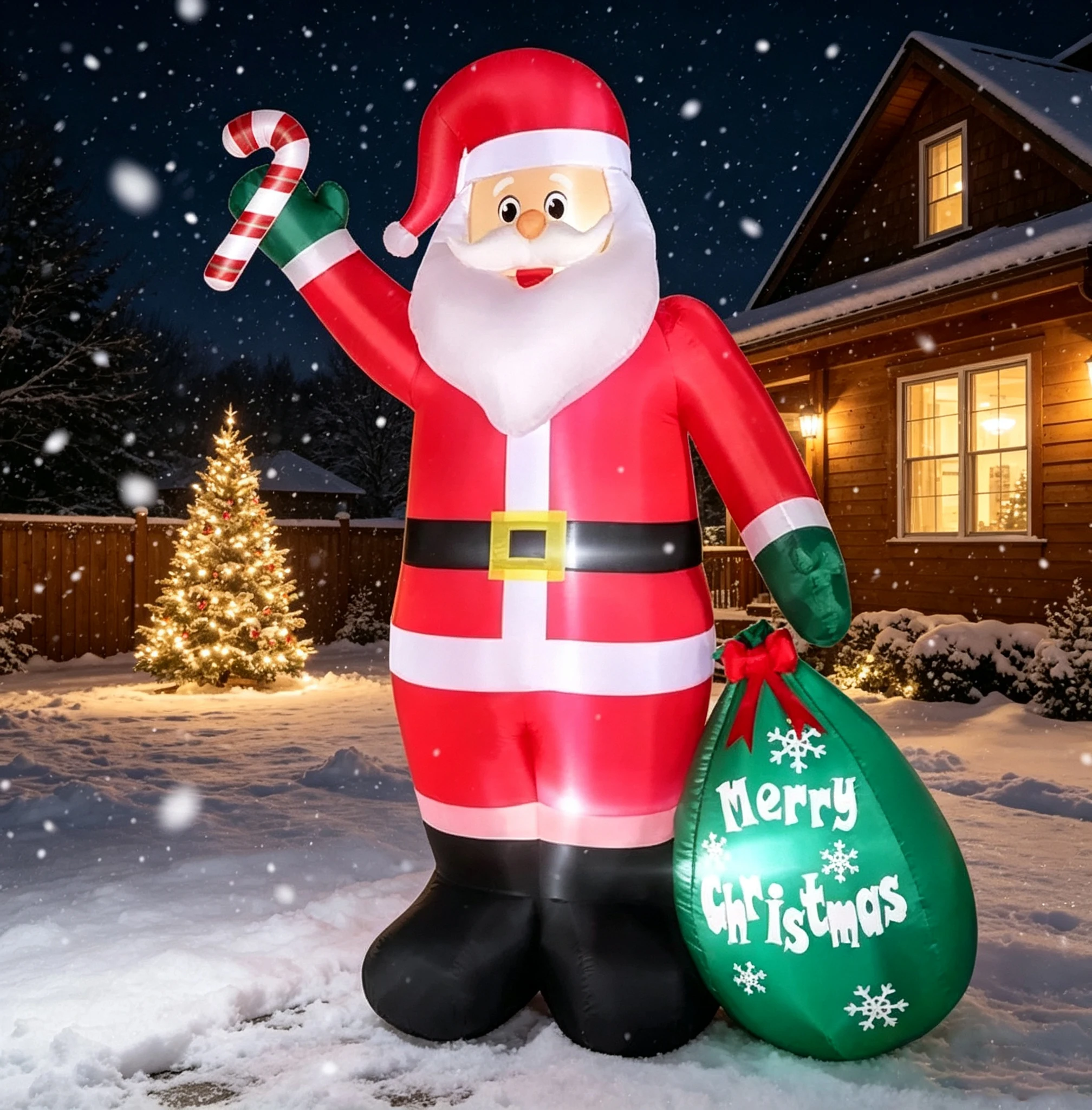 Christmas Inflatable Holiday Decoration Party Supplies 210t Polyester Inflatable Cartoon Santa Claus Inflatable Figure