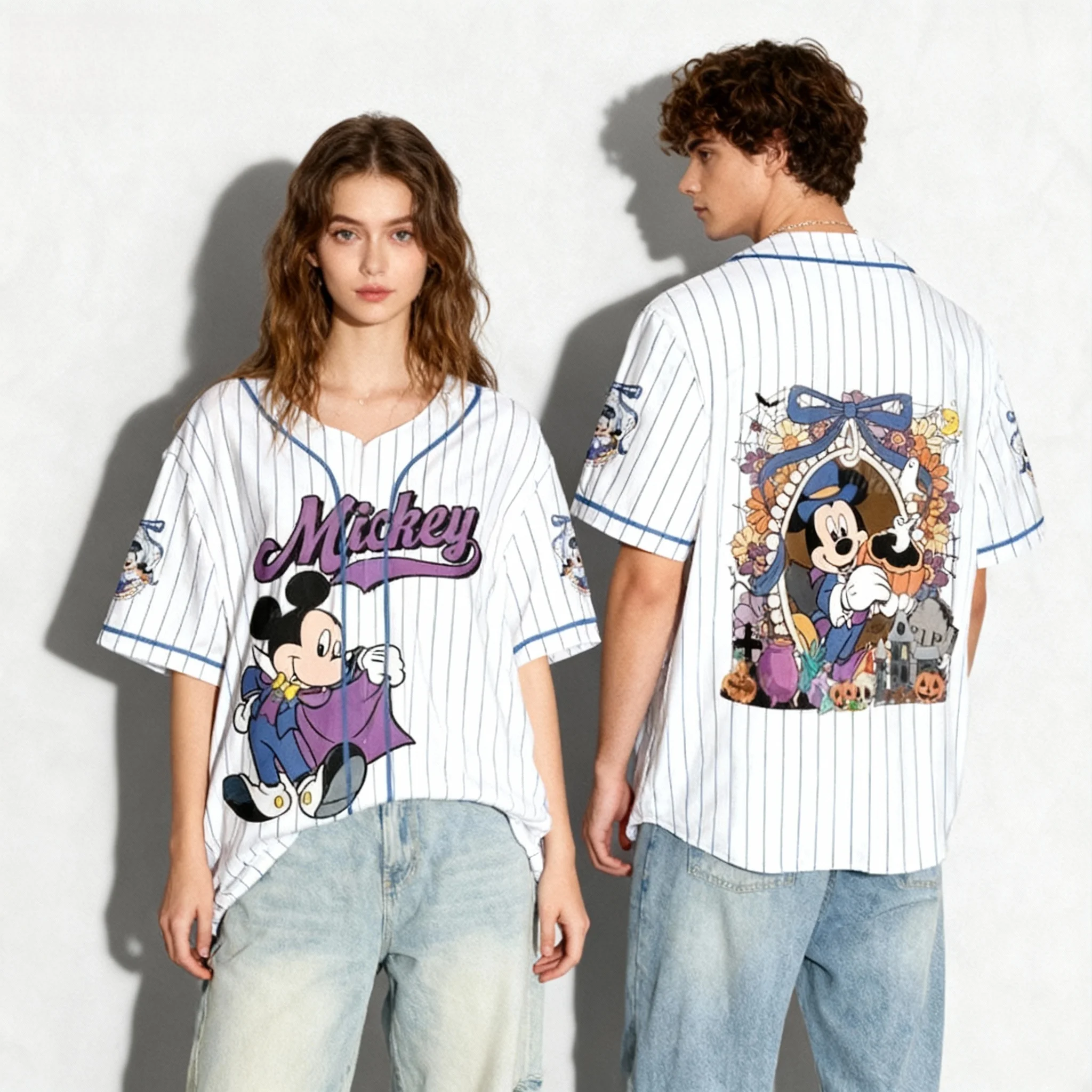 

25/26 Новая футболка Disney Special Edition на тему Хэллоуина, милая и крутая уличная летняя футболка большого размера для женщин и взрослых, горячая распродажа