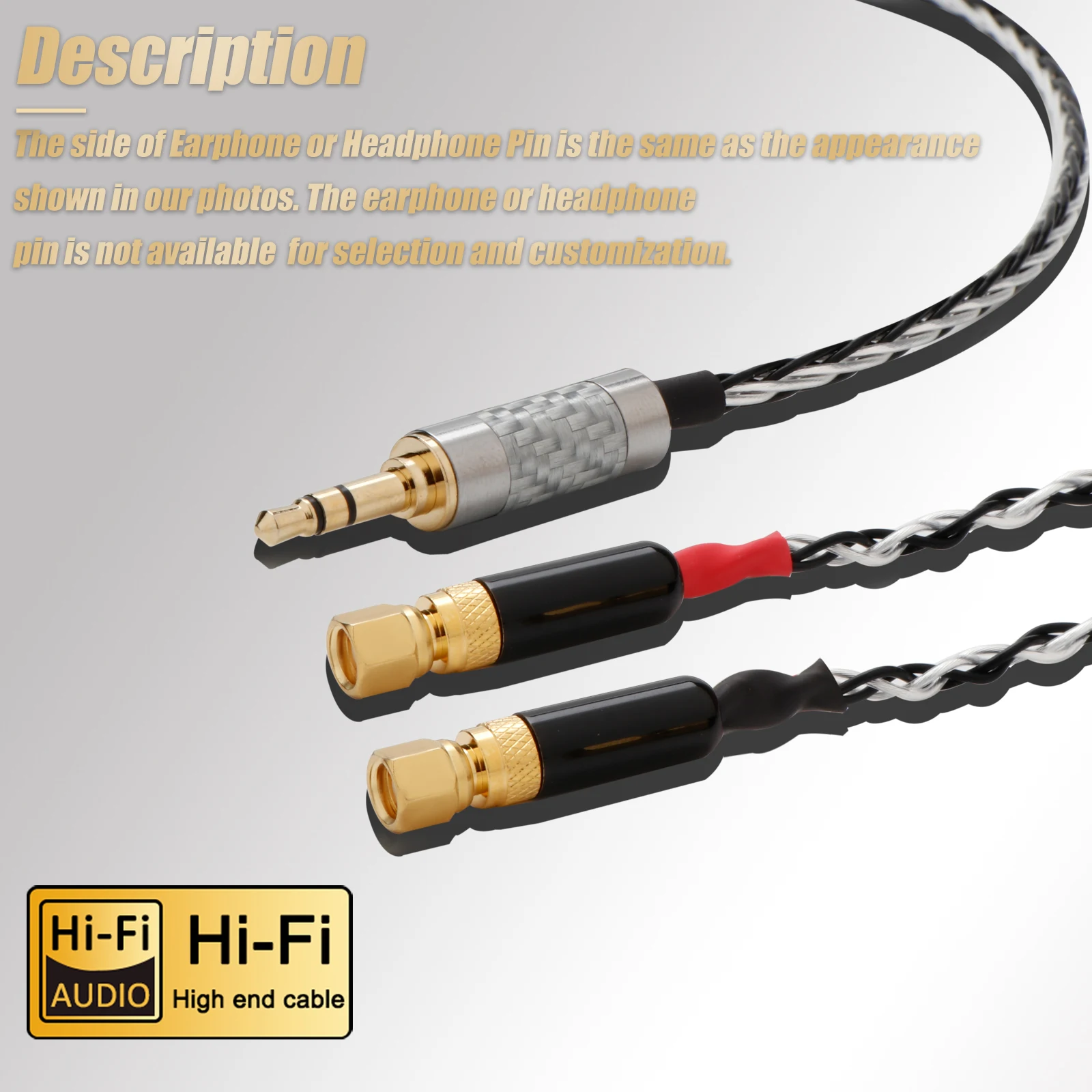 

HIFI 7N OCC Copper 3.5MM headset cable Silver Plated Upgrade Cable Replacement for HIFI MAN he400 he500 he600 headphone wire