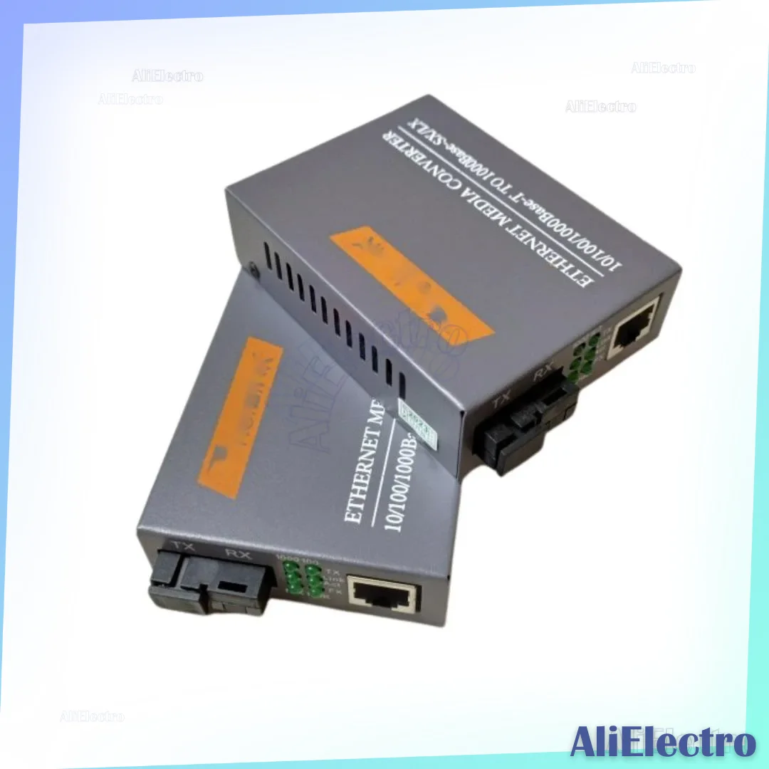 1 Pair HTB-GS-03 A/B Gigabit Fiber Optical Media Converter 1000Mbps Single Mode Single Fiber SC Port 20KM NEW