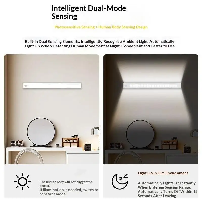 5V Motion Sensor Nigth Light COB Led Strip USB Battery Power PCB 320 LEDs Flex Lamp For Under Cabinet Kitchen Stairs