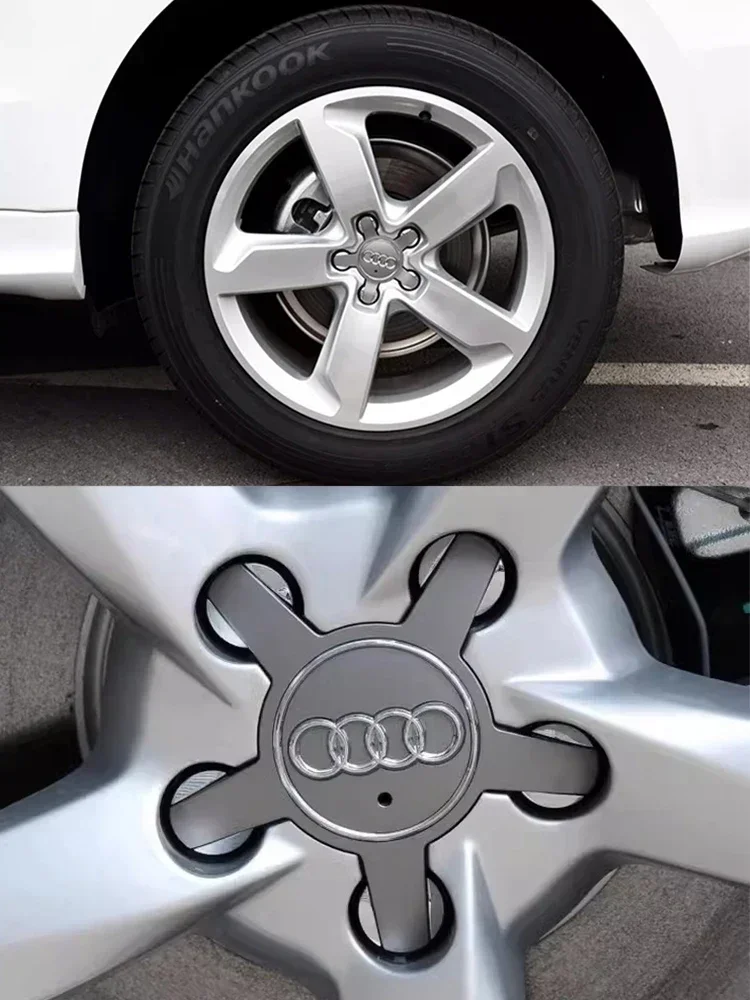 4Pcs Car Wheel Rim Five Claws Center Cap Tires Hub Covers Decoration Accessories A1 A3 A5 A4 A4L A6 A6L A7 A8 Auto Emblem