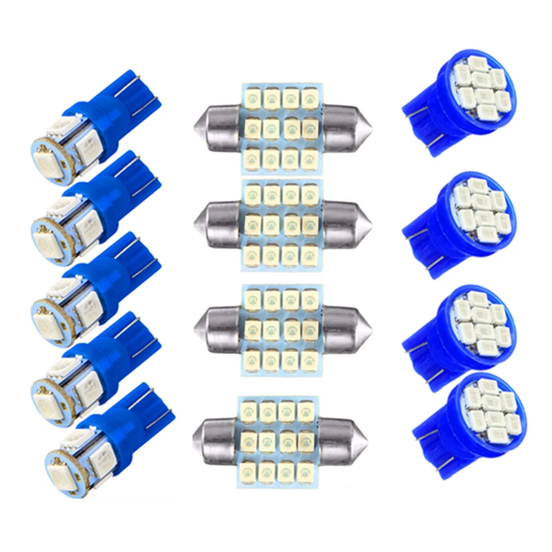 13pcs/Set Blue LED Bulb Kit 12V Fit for Chevrolet Truck Gauge Cluster & AC Control 1992 1993 1994 1995 1996 1997 1998 1999