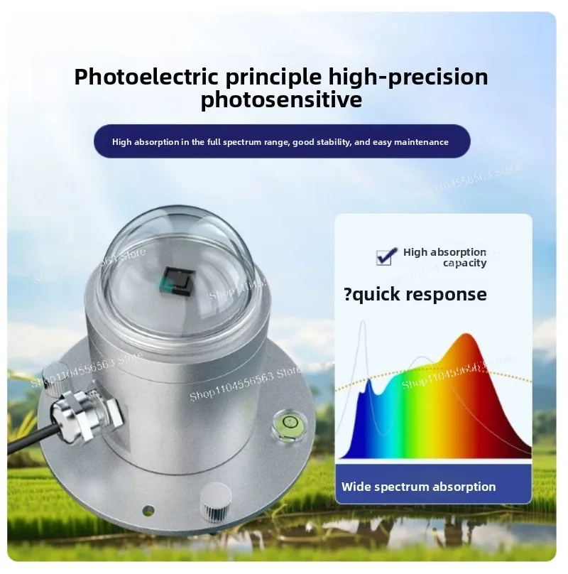 Photoelectric Total Solar Radiation Sensor Light Irradiance Monitoring Transmitter Meteorological Outdoor Backscatter Detector