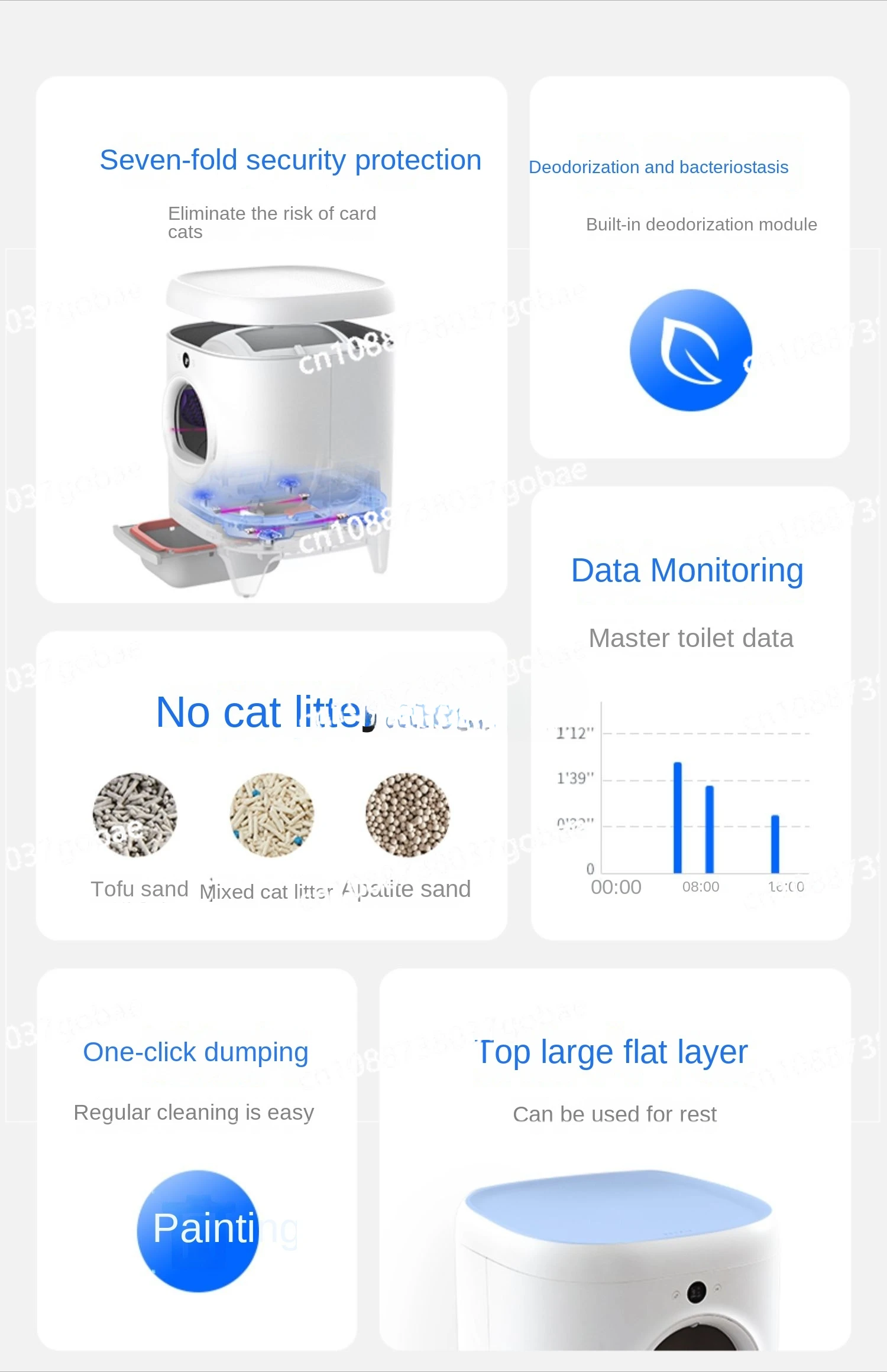 Intelligent Automatic Cat Toilet Litter Box Electric Deodorant Cleaning Shovel